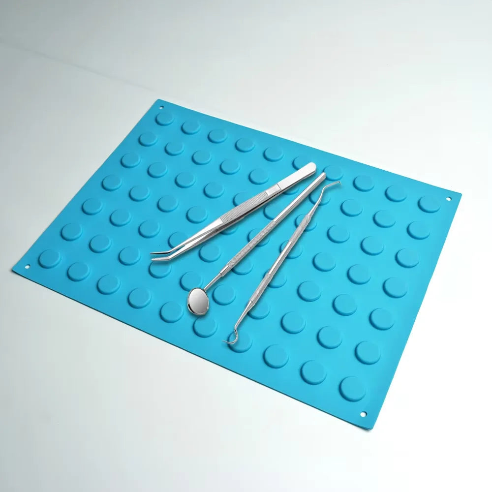 tapis magnétique réutilisable outils antidérapants silicone violet bleu turquoise professionnels adsorption instruments médicaux dentaires