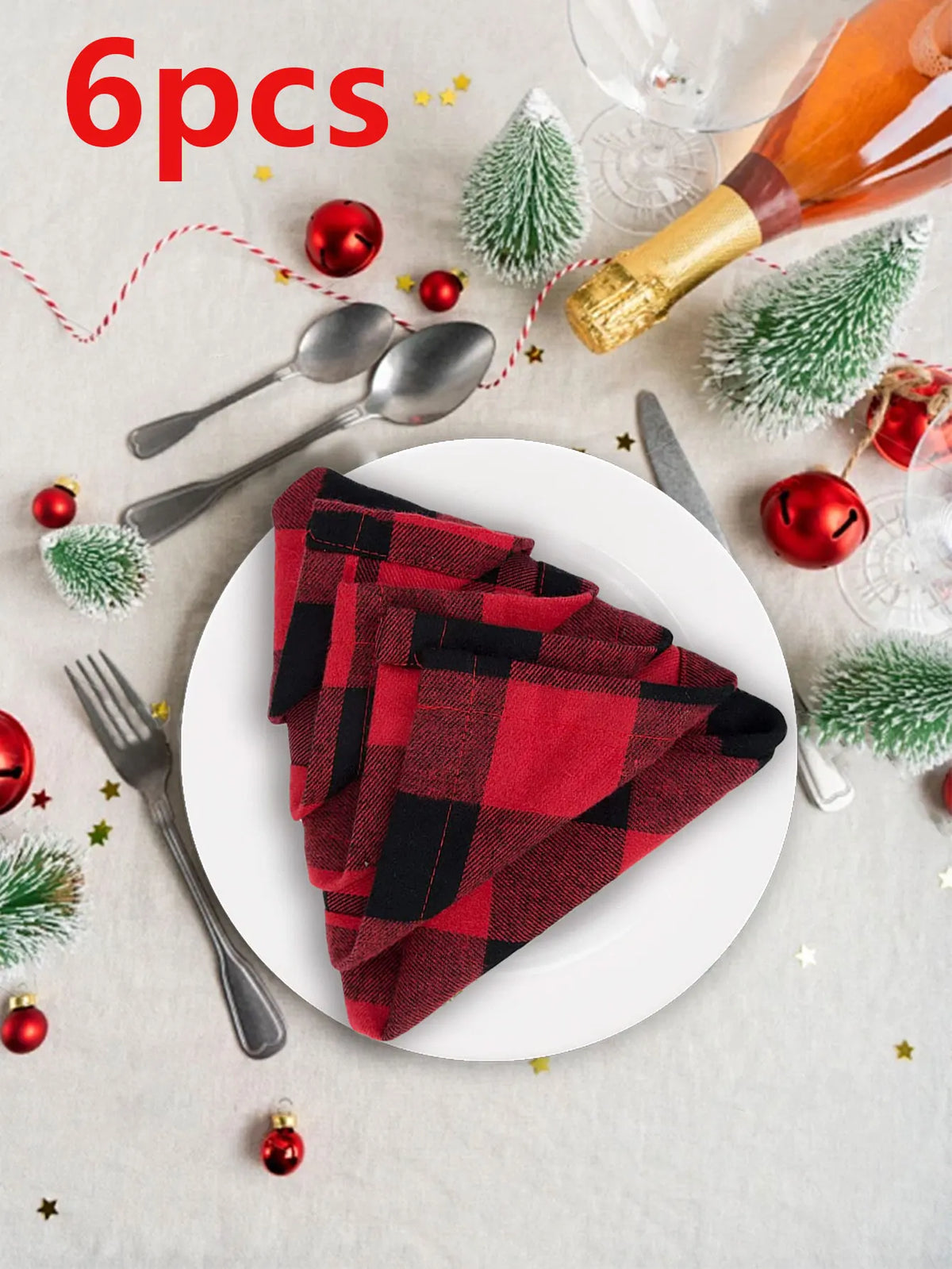 serviettes table rouge blanc carreaux classiques 40x40cm pack pcs dîner maison festive