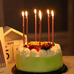 bougies anniversaire or rose blanc rayures modernes adhésives decoration gateau couleur soi même reception