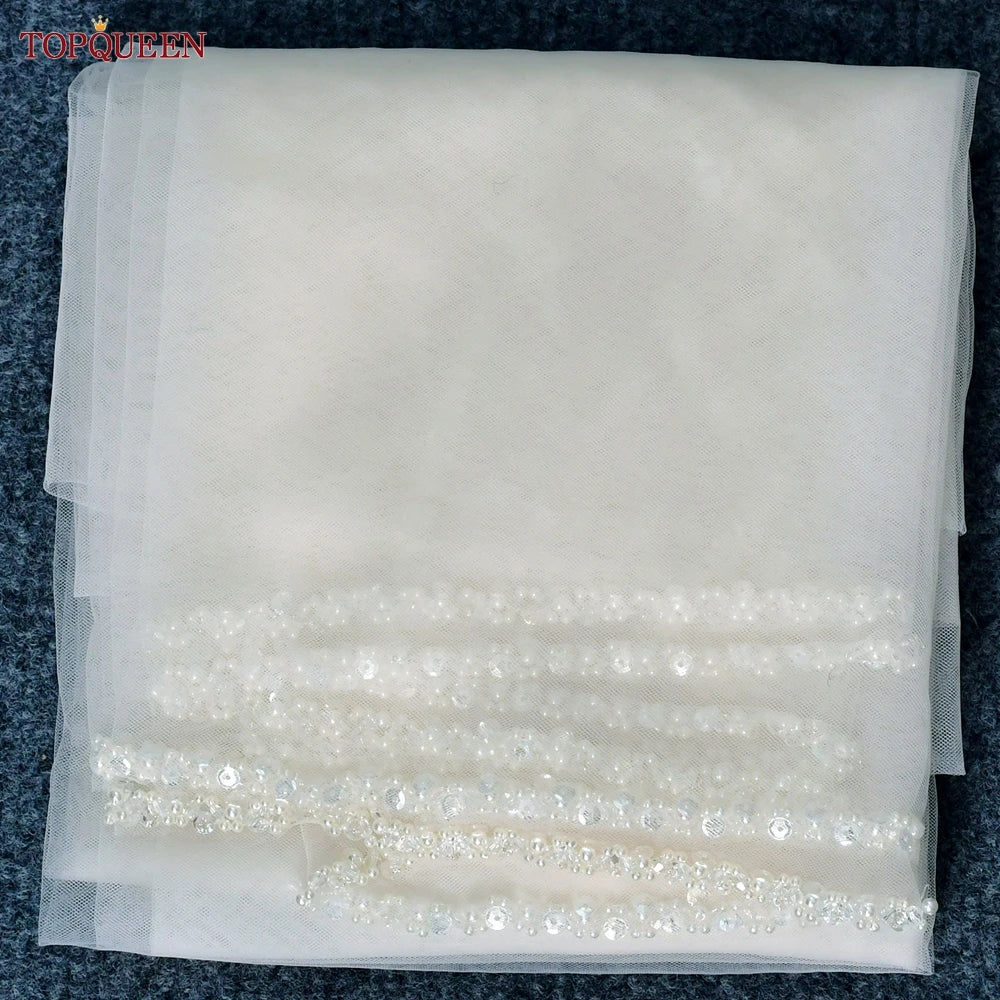 voile mariée blanc strass classique élégant bridal veil crème écru soirée