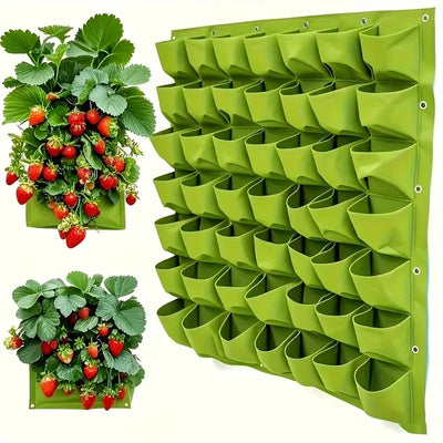 porte plantes mural 18 poches tissu texturé vert moderne fixations facile balcon terrasse