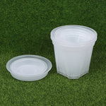 pot fleurs transparent moderne plateau dimension 10cm 12cm 14cm plastique