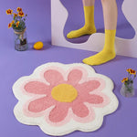 tapis sol décoratif fleurs motif moderne doux antidérapant intérieur salon salle bain cuisine