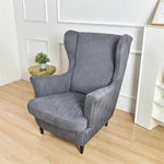 housses fauteuil gris rayures moderne protection reutilisable chair ottoman COVER