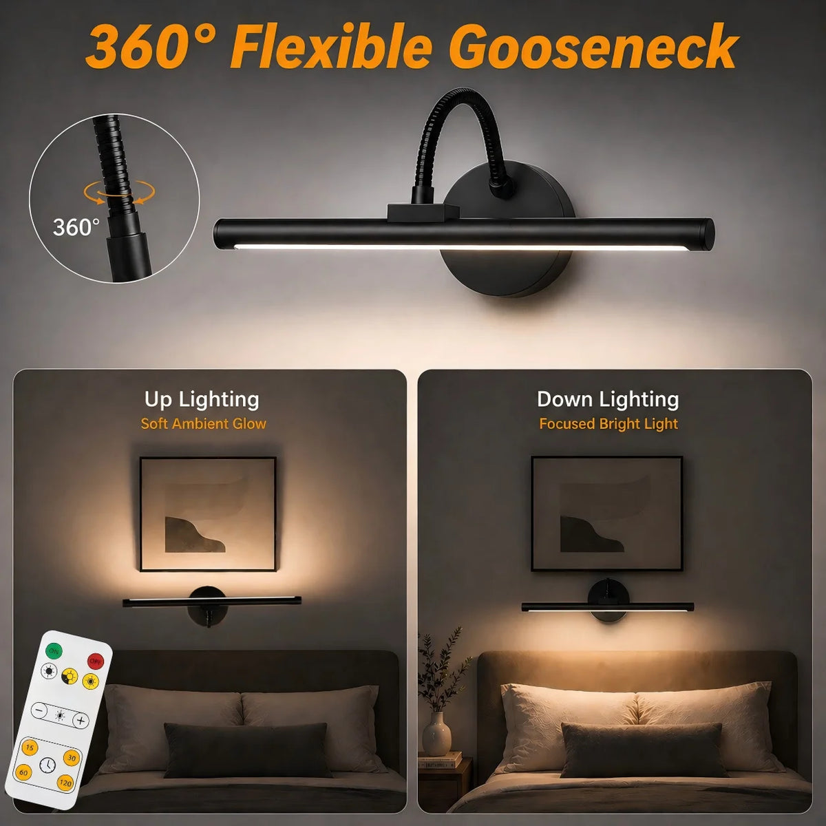 lampe murale flexible noire moderne fixée mur éclairage quotidien aluminium haute qualité flux lumineux