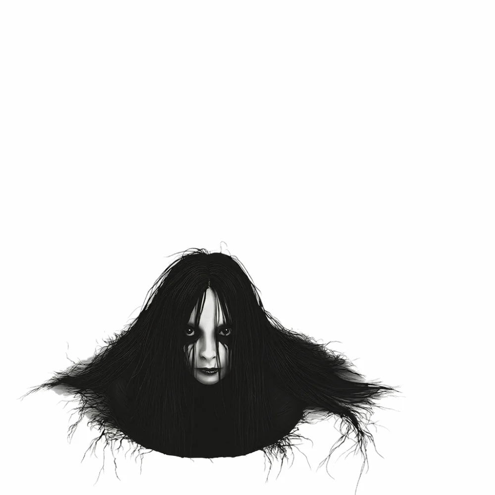 autocollants muraux effrayants visage noir blanc adhésifs graphiques décoration fantôme sorcière fêtes
