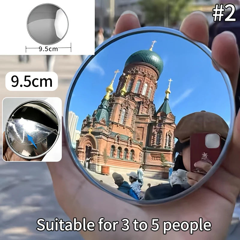 miroir rond argenté motifs visages mignons moderne selfie maquillage haute définition portable adhésif couple
