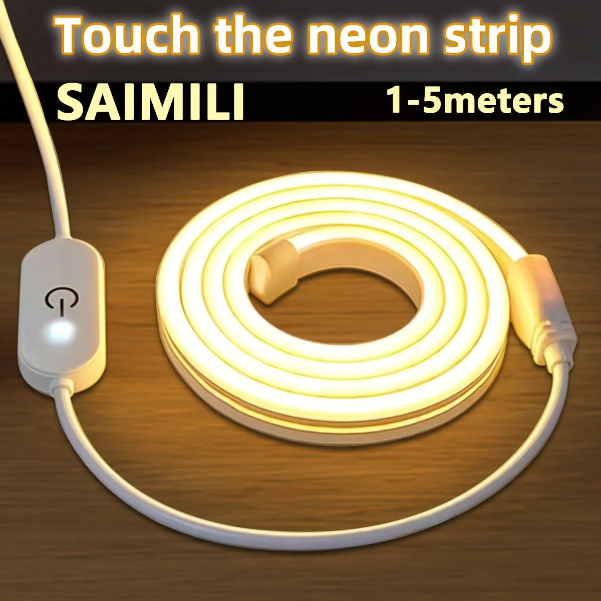 éclairage led néon flexible blanc moderne interrupteur tactile câble usb adaptable décoration murale
