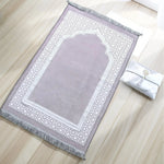tapis prière musulman flocage antidérapant moderne noir violet rose marron gris bleu İslam présentation