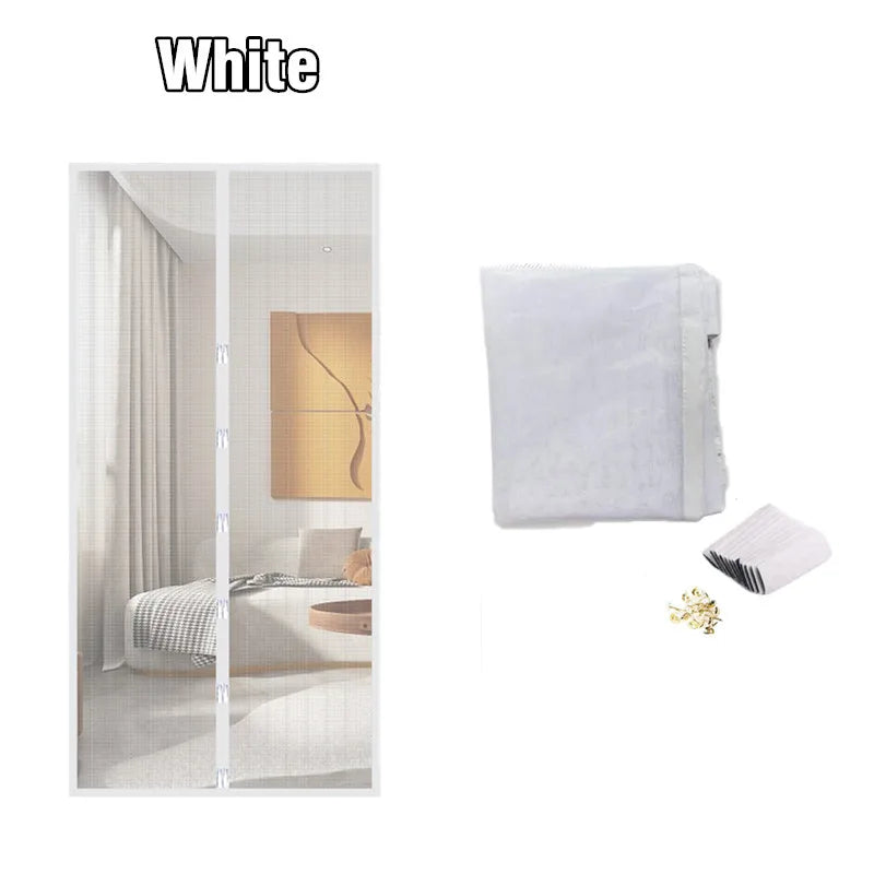 rideau porte magnétique anti insectes noir maille fine moderne aimants velcro
