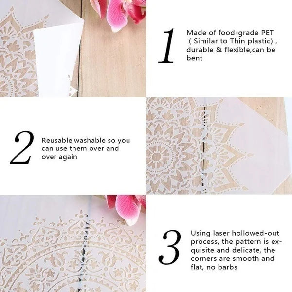 gabarits peinture transparents moderne floraux adhésifs coloriage décoration murale pochoirs bricolage scrapbooking