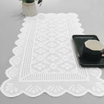 nappe dentelée blanche motif floral table rectangulaire vintage transparente champêtre été noël mariage mère