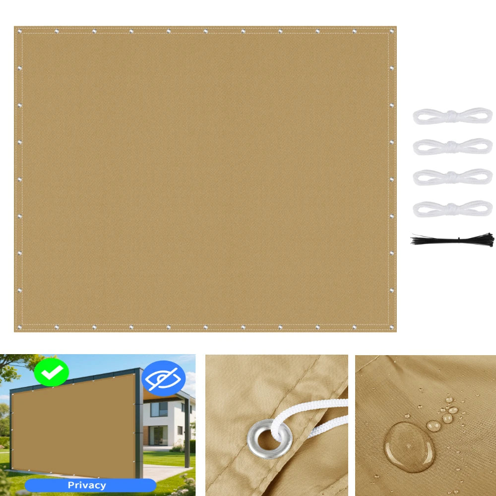 voile soleil beige uni moderne 5m 4m anti uv étanche pergola jardin