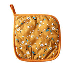 poignées plat gants cuisine antiderapants fleurs bleu vert jaune décoratifs four cuisine festive