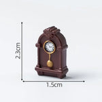 horloges miniatures vintage accessoires résine orange noir marron jaune classiques détaillées aiguilles cadres motifs