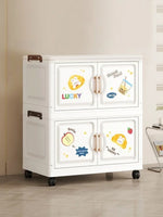 organisateur vêtements armoire tiroirs dessins animés ours lapins moderne blanc roulettes pliable chambre salon