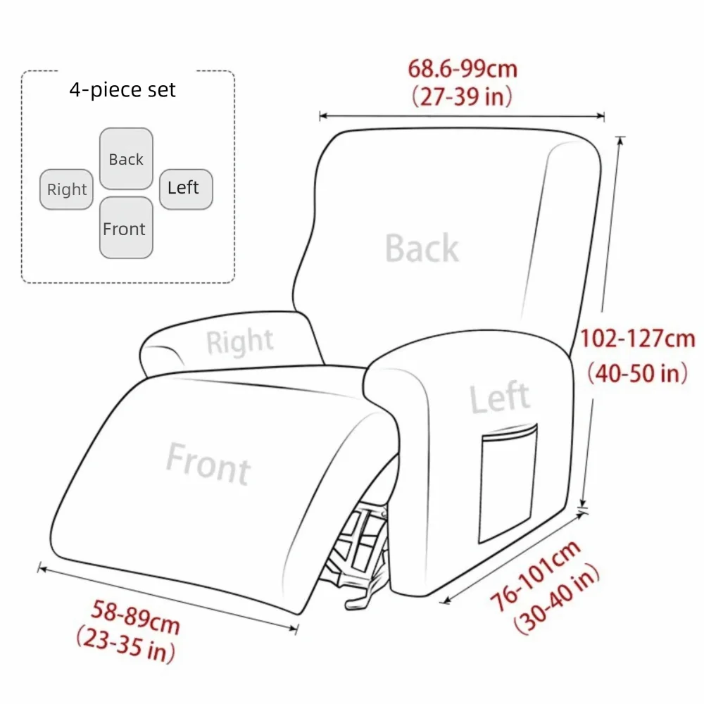 housse fauteuil relax moderne polyestère motifs géométriques beige gris vert poches antidérapante