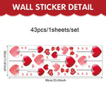 stickers muraux coeurs rouge blanc adhésifs décoration romantique fête saint valentin maison restaurant