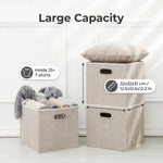 boîtes rangement pliables tissu lin beige poignées métalliques moderne organisation chambre enfants jouets