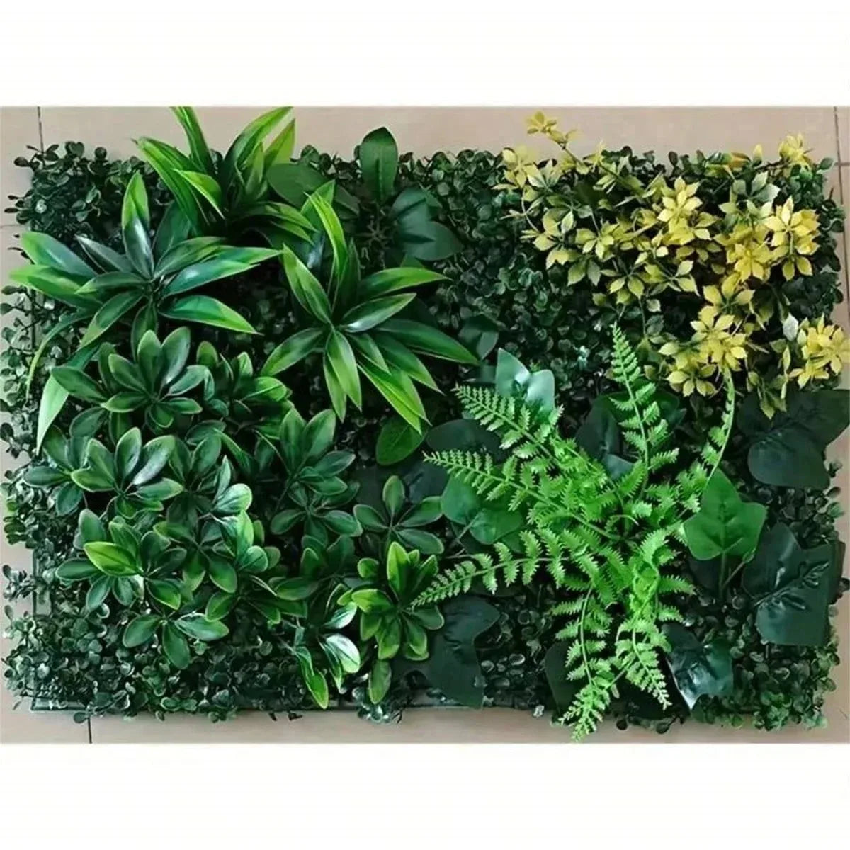 plantes artificielles herbe verte feuilles diverses fleurs naturelles decoration murale intérieur extérieur halloween patio
