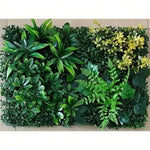 plantes artificielles herbe verte feuilles diverses fleurs naturelles decoration murale intérieur extérieur halloween patio