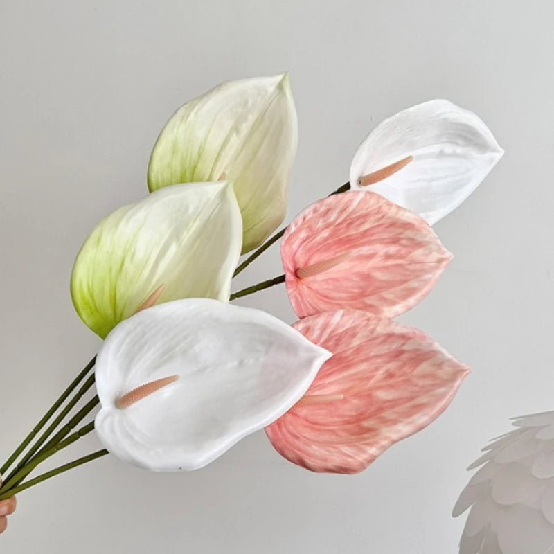 fleurs artificielles anthurium rose blanc vert violet rouge modernes mariage anniversaire intérieur