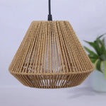 Suspension lumineuse moderne tissée naturelle ampoule E27 cordon ajustable 150cm chambre salon salle bain
