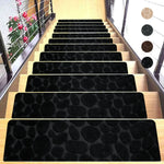 tapis d'escalier adhésif antidérapant polyester géométrique moderne noir marron beige sécuritaire maison chambre