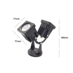 projecteur led double tete impermeable noir moderne exterieur jardin ip65 10w