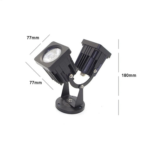 projecteur led double tete impermeable noir moderne exterieur jardin ip65 10w