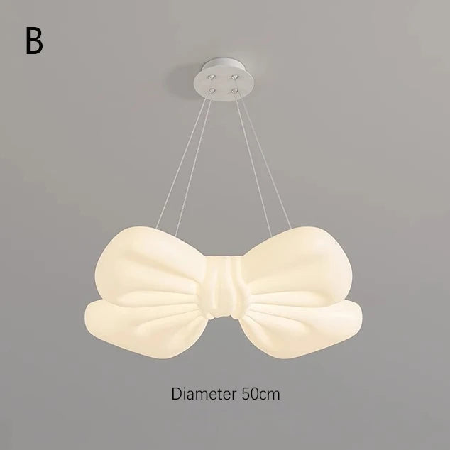 lampe suspension moderne nœud décoratif blanc éclairage surface télécommande