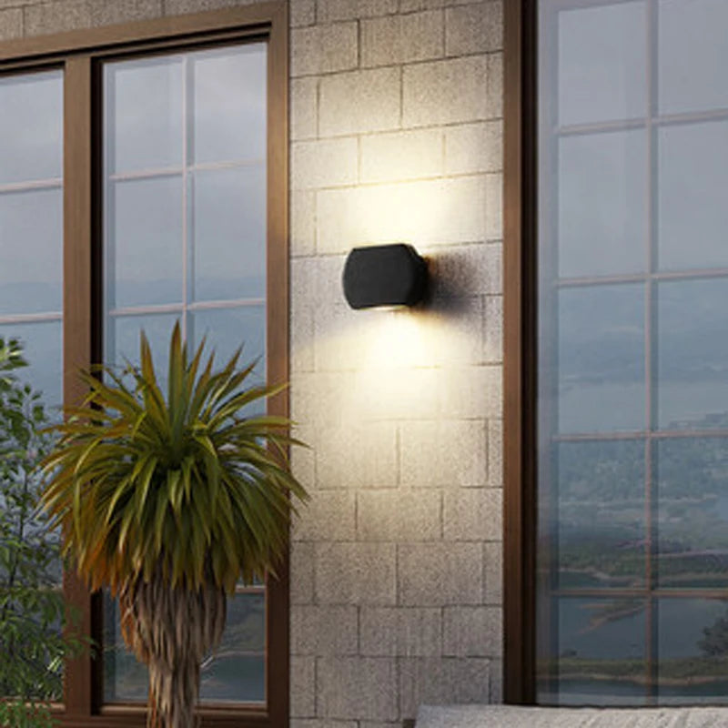 applique murale moderne lampe led étanche noir mat extérieure balcon jardin porte cour