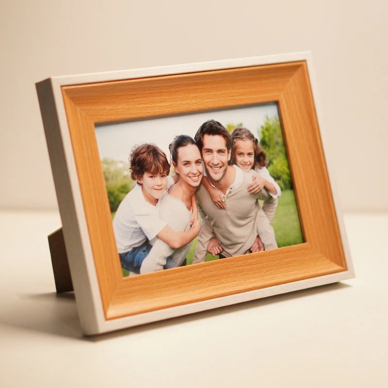 cadre photo rectangle bois blanc moderne minimaliste support mural posable