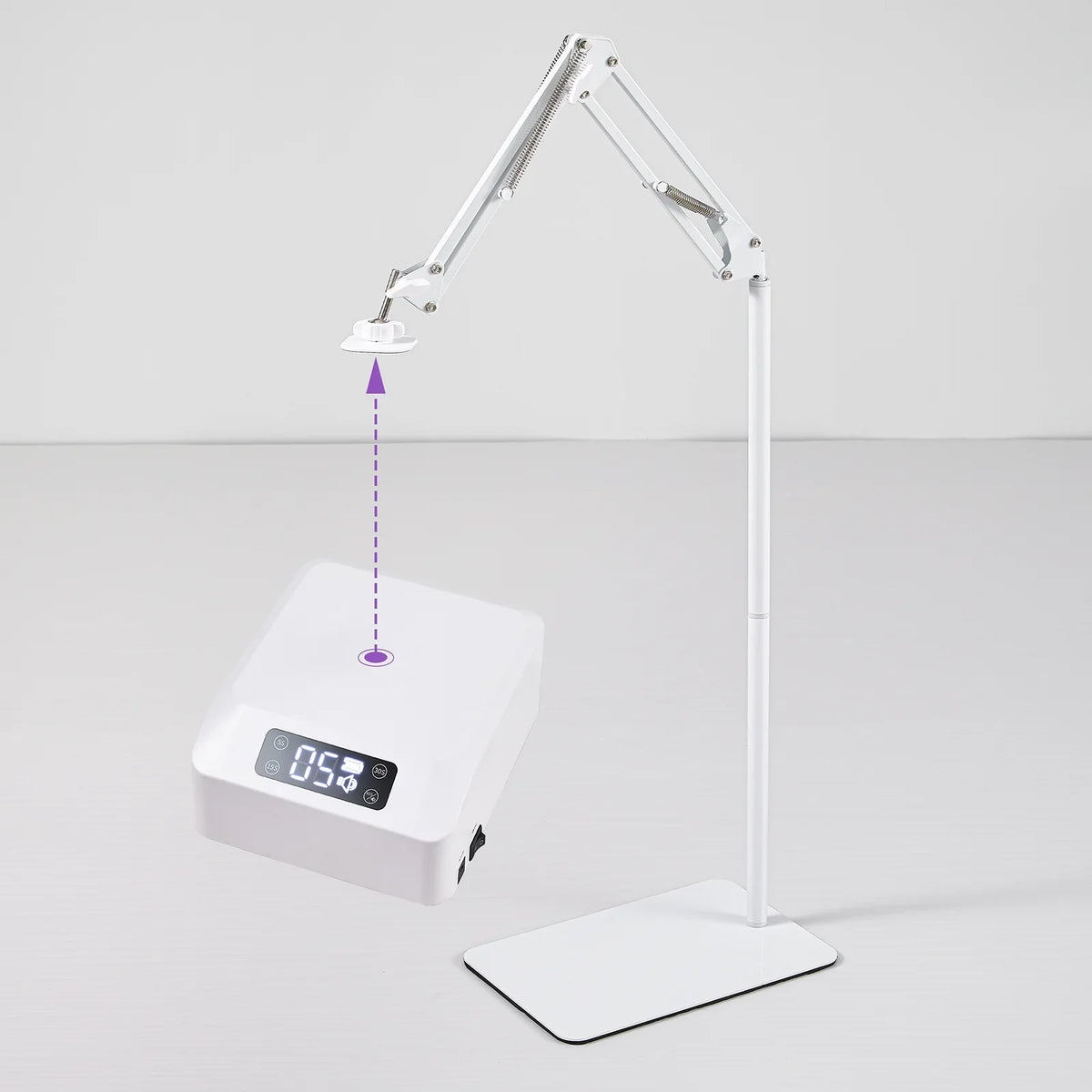 lampe led uv rechargeable ongles pieds moderne écran digital blanc interrupteur
