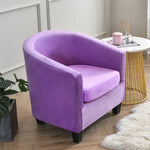 housse fauteuil club velours extensible canapé place salon coussin