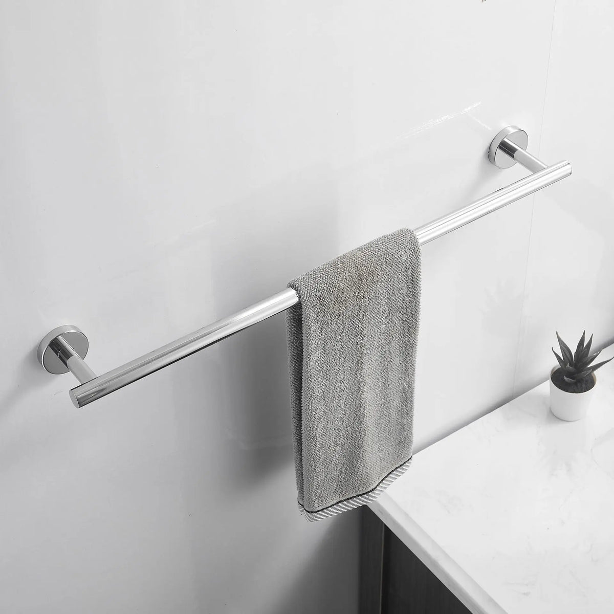 porte serviettes mural acier inoxydable or argent noir lisse moderne fixations vis serviette