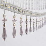 ruban decoratif pendantes broderie fine violet bleu clair doré rouge classique élégant
