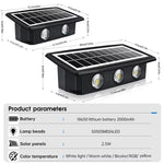 lampes murales solaires extérieures modernes led ip65 imperméables 6lumieres rgb blanc jaune