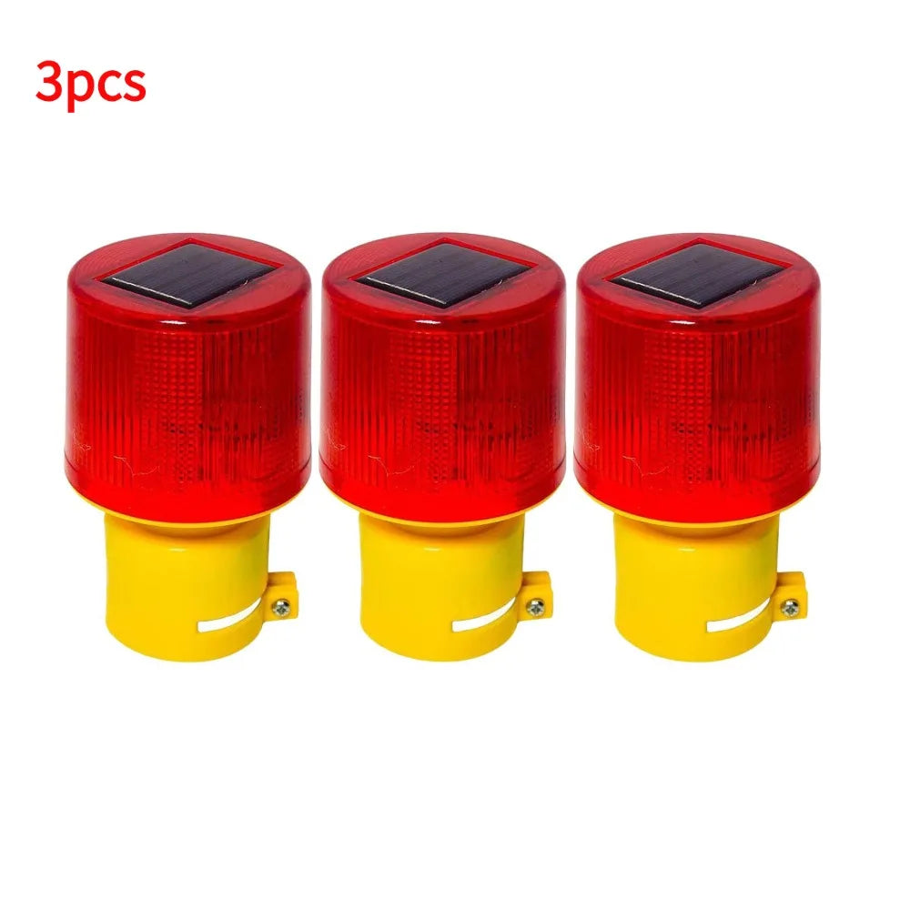 lampe signalisation solaire rouge jaune rayures verticales moderne utilitaire 24v certifiée panneau solaire vis