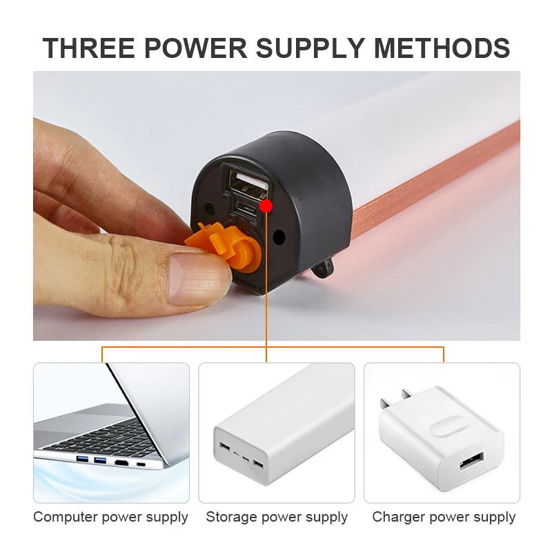 lampe led rechargeable camping tube alu blanc orange moderne minimaliste