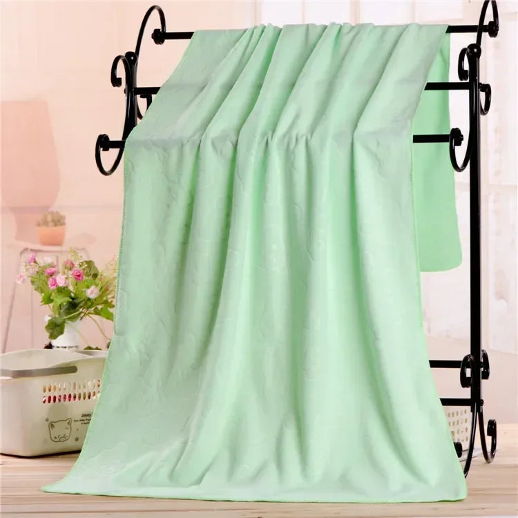 serviette bain ours animaux polyester coton violet jaune rose bleu doux confortable opacité dobby
