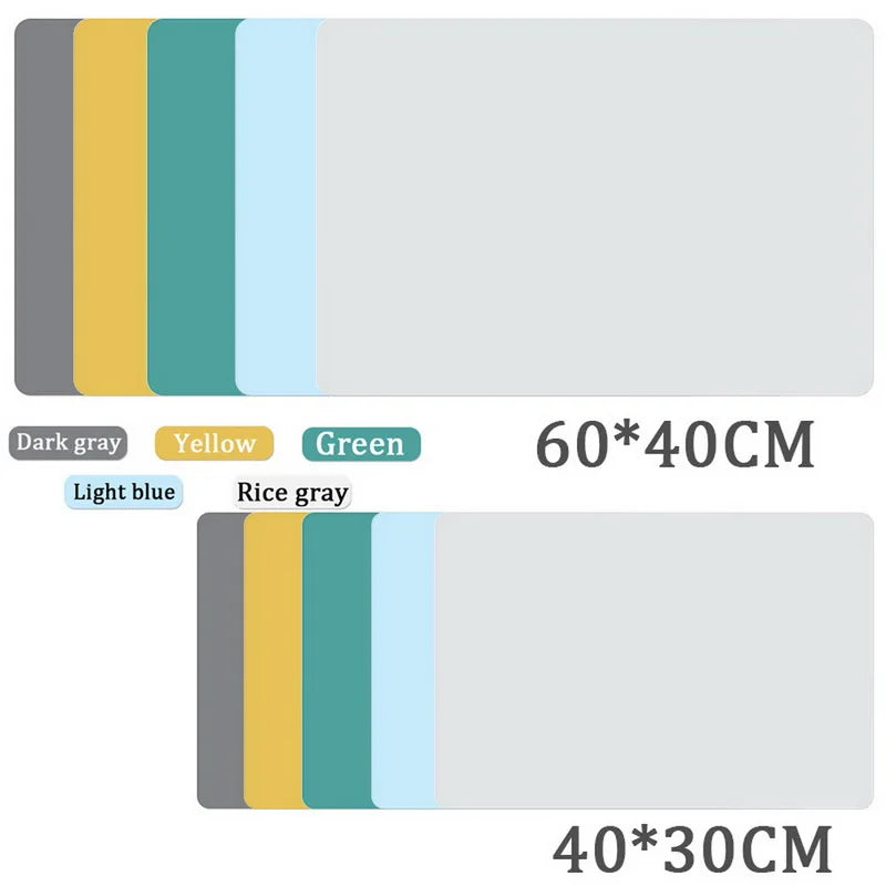 tapis table silicone opaque moderne 60x40cm 40x30cm vert jaune gris bleu