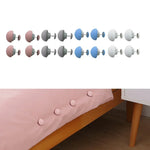 boutons lit antidérapants plastique moderne rose gris bleu blanc adhésifs sécurisés housse couette