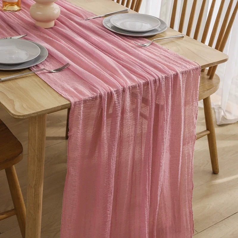chemin table vert pastel rayures horizontales classique opaque maison polyester coton deco reception mariage