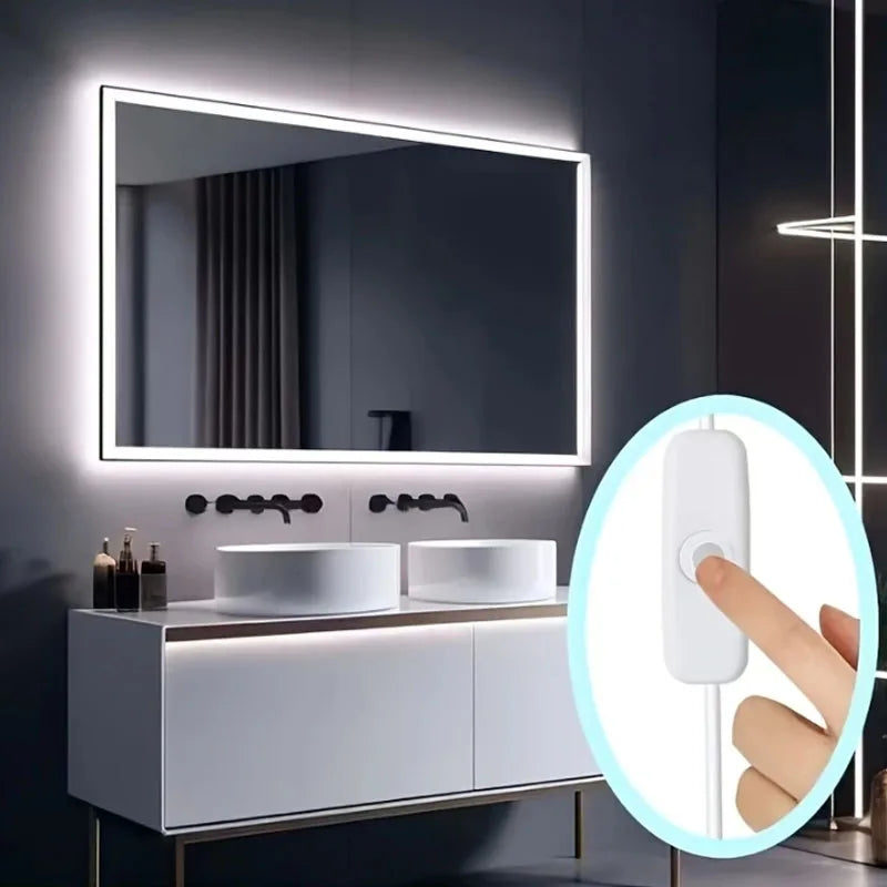 ruban led flexible blanc blanc chaud moderne minimaliste adhésif interrupteur prise usb 5v 88leds/m
