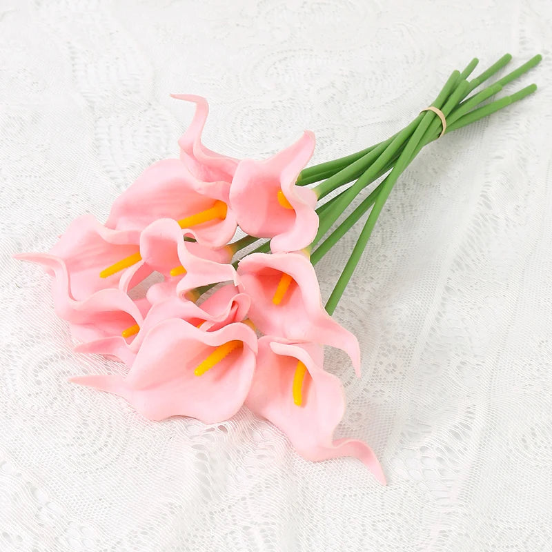 bouquet fleurs artificielles calla blanches vase décoration mariage fête maison