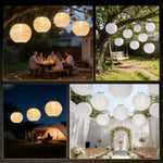 lanternes solaires extérieures blanc rayures horizontales moderne anneau métallique éclairage jardin