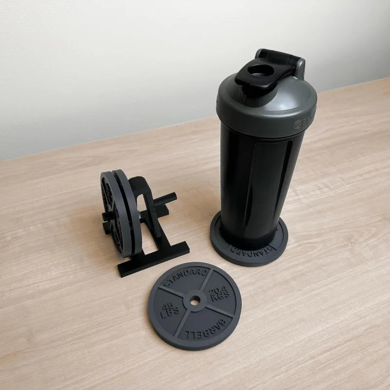 sous verres antidérapants forme haltères poids musculation support rangement transparents décoration fitness