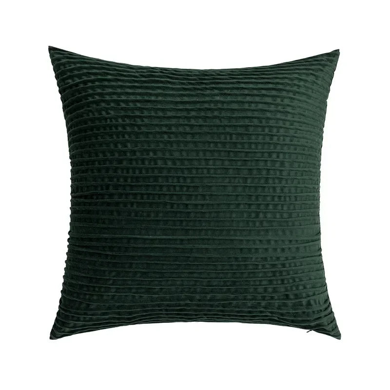 coussins décoratifs modernes nordique vert olive motif plissé texture polyester 45x45cm