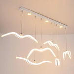 suspension lumineuse moderne oiseaux blancs clips facile led chambre salon